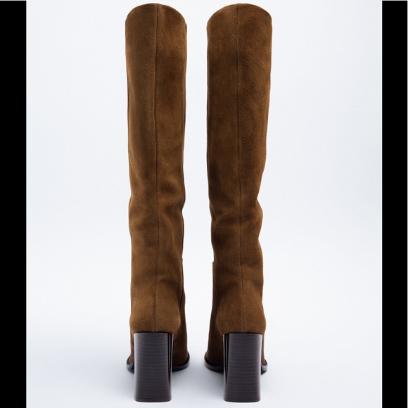 ZARA Suede Knee High Boots - Picture 5 of 7